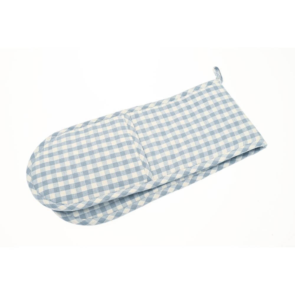 Walton & Co Blue Gingham Double Oven Glove